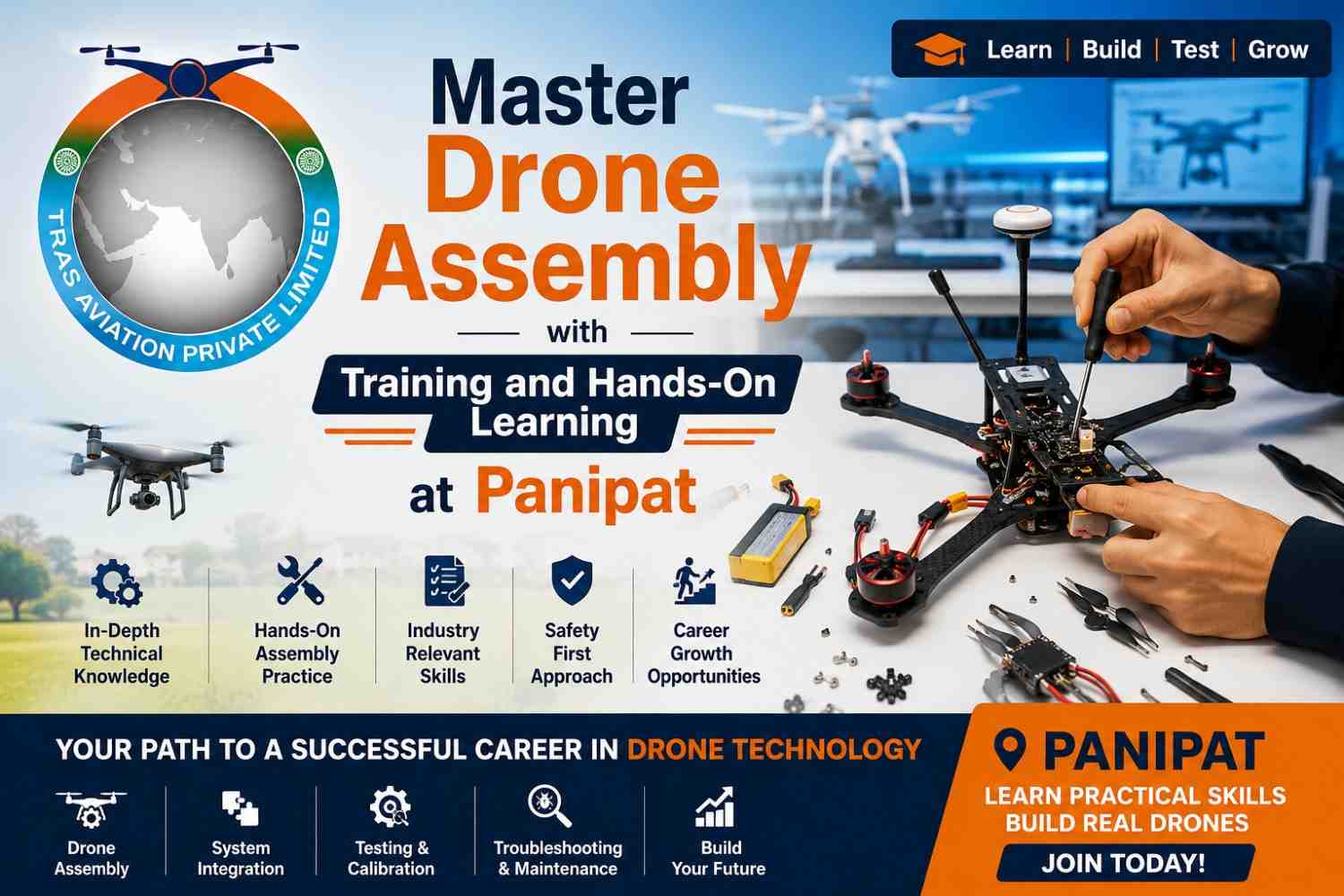 Master Drone Assembly with Training and Learning at Panipat